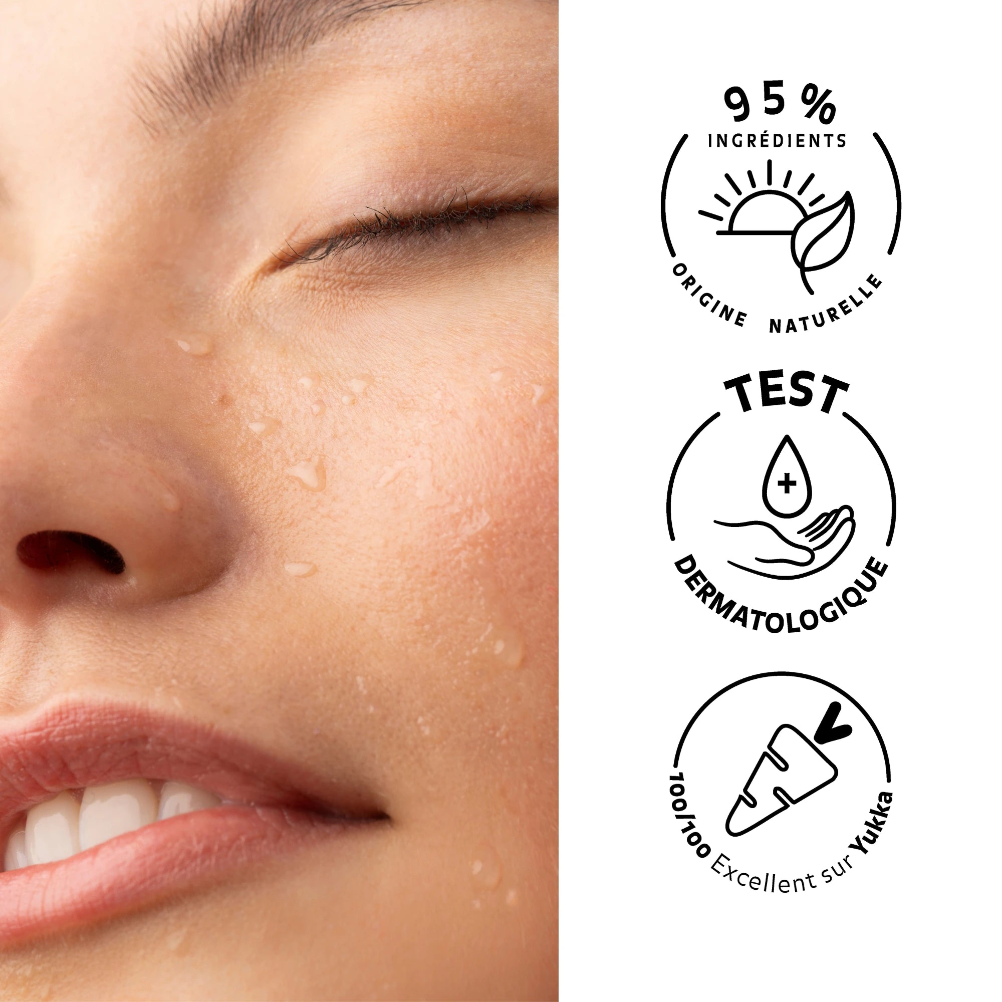 Peau éclatante et hydratée avec Puréality – 95 % d’ingrédients d’origine naturelle, testé dermatologiquement, 100/100 sur Yuka.