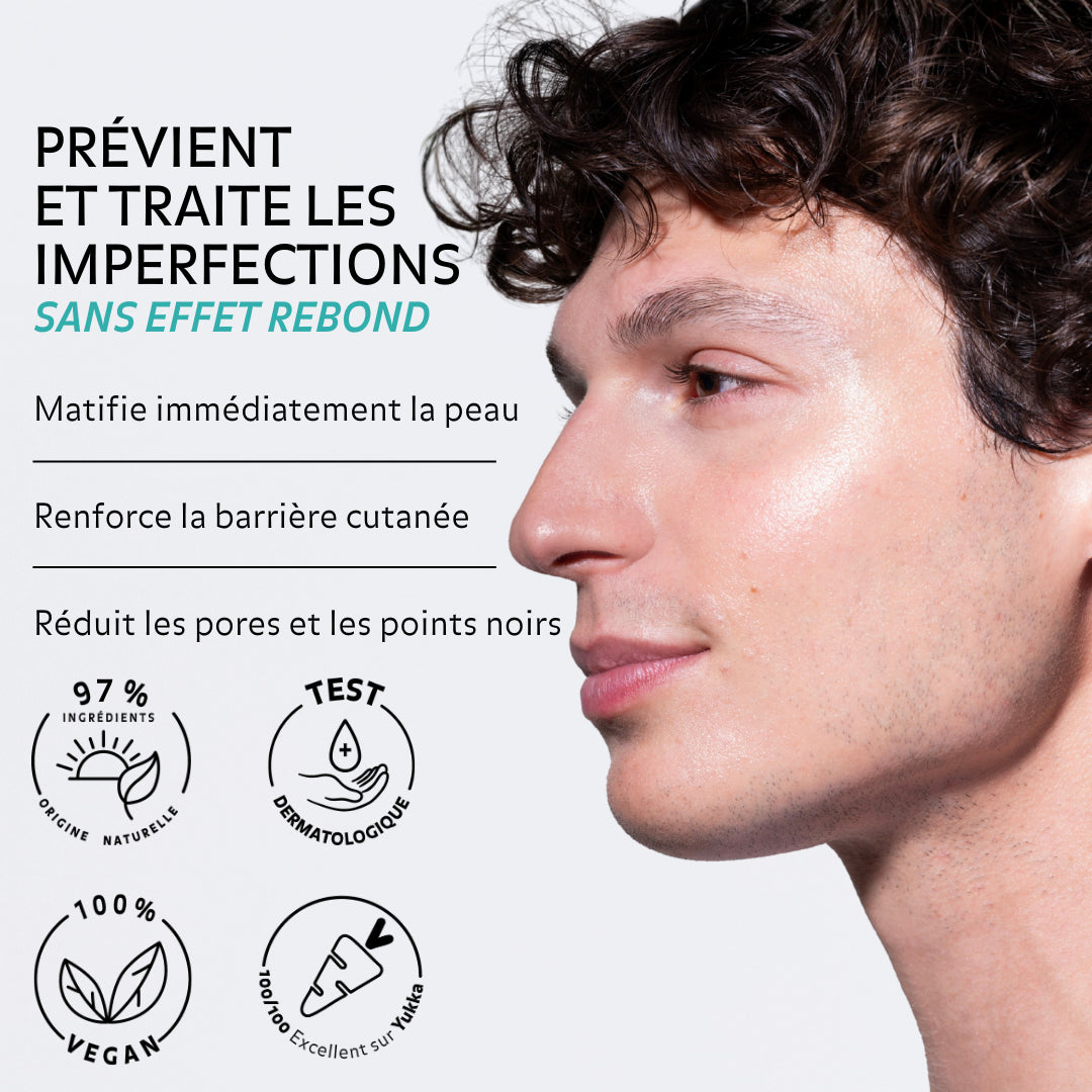 Sérum anti-imperfections Puréality qui matifie immédiatement la peau, aide à réduire pores visibles, points noirs et brillances
