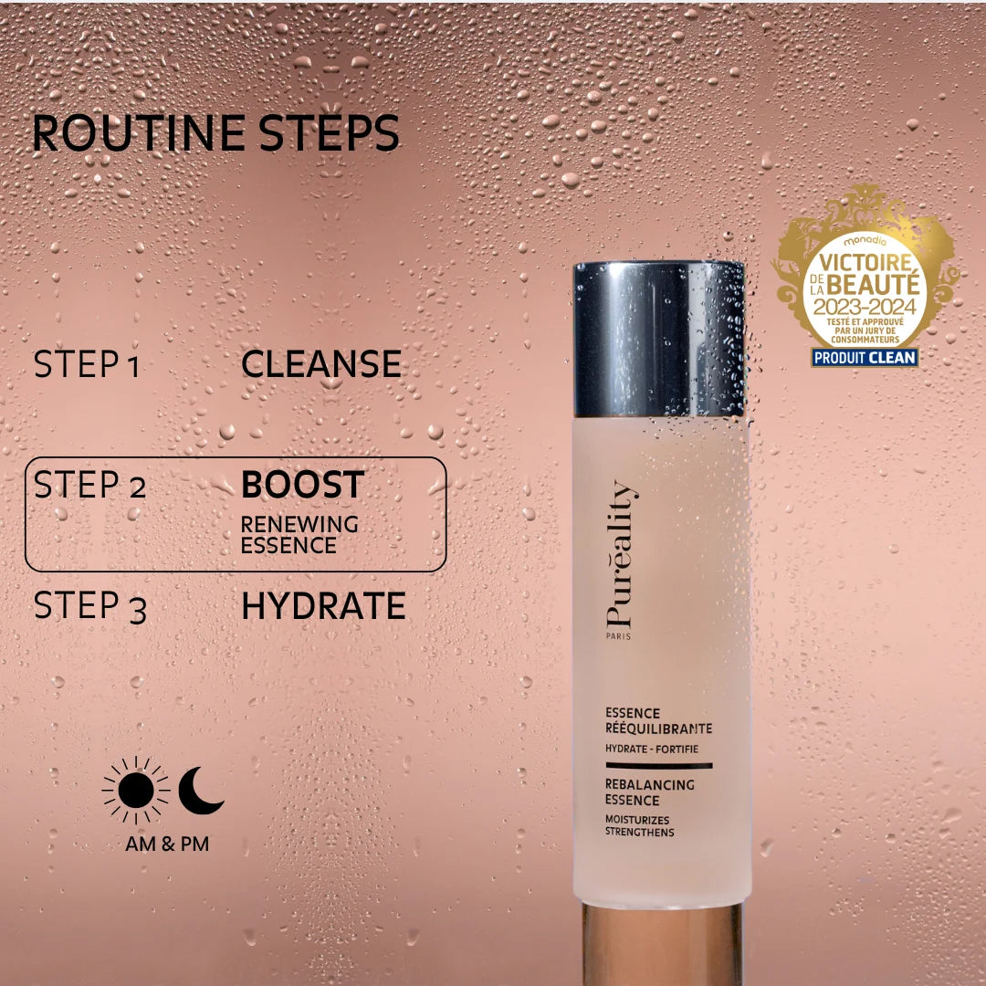Routines steps - cleanse, boostand hydrate