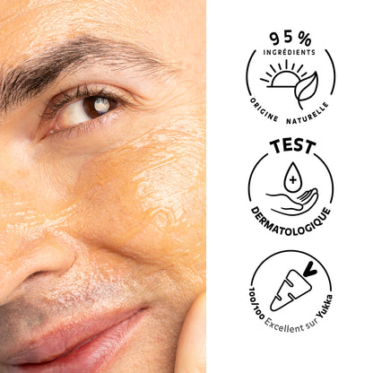 Application du Nettoyant Éclat Peau Neuve Pureality – 95 % d’ingrédients d’origine naturelle, testé dermatologiquement, 100/100 sur Yuka.