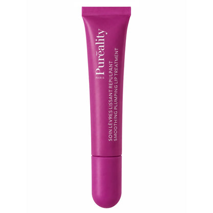 Tube rose du Soin Lèvres Lissant Repulpant Pureality sur fond blanc.