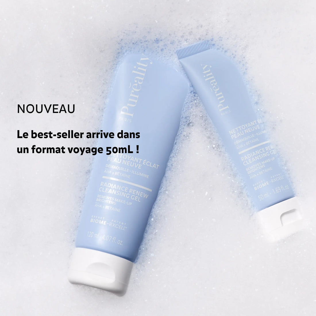 Le nettoyant arrive dans un format voyage 50mL