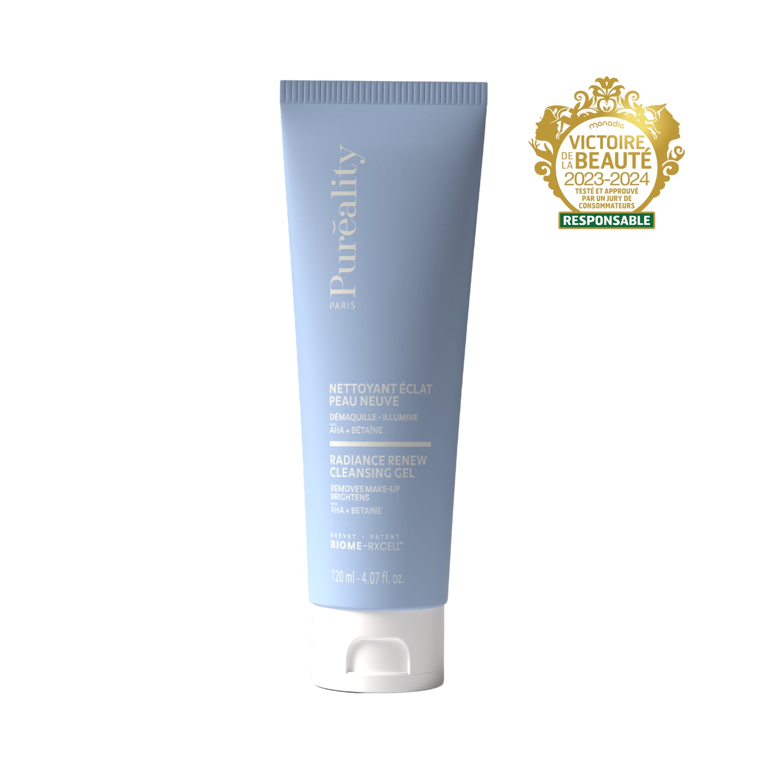 Nettoyant Éclat Peau Neuve Pureality – produit best-seller apaisant et hydratant, anti-taches, anti-imperfections, éclat, rougeurs et sensibilité. Primé Victoire de la Beauté.