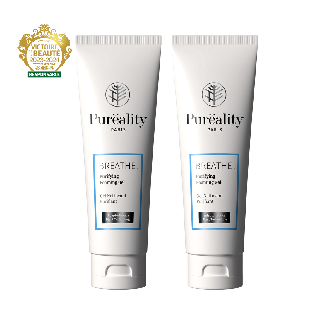 Duo de Nettoyant Éclat Peau Neuve Pureality – produit best-seller apaisant et hydratant, anti-taches, anti-imperfections, éclat, rougeurs et sensibilité. Primé Victoire de la Beauté.